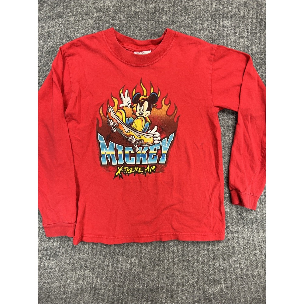 VTG 90s Disney Store Mickey X-Treme Air Skate Long Sleeve Shirt Size Small